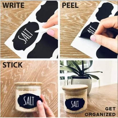 28pcs/set Jars Labels Erasable Chalkboard Labels Waterproof Sticker Craft Kitchen Blackboard Sticker Bottles Tag