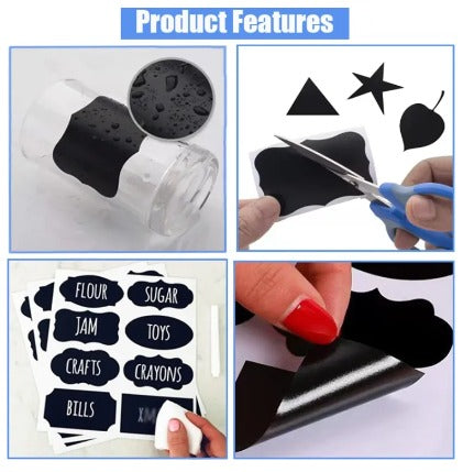 28pcs/set Jars Labels Erasable Chalkboard Labels Waterproof Sticker Craft Kitchen Blackboard Sticker Bottles Tag