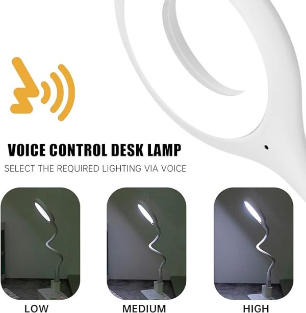 USB Talking Light | Smart Voice Control USB Light For Laptop, Sound Activated | Small Table Lamp, Flexible Goose Neck, For Bedroom, Bathroom, Hallway, Nursery, Kitchen Portable Outdoor Led Night Light