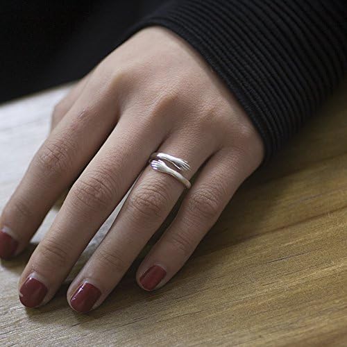 925 Silver I Love You Engraved Hug Ring Sterling Silver Adjustable Hugging Hand Ring