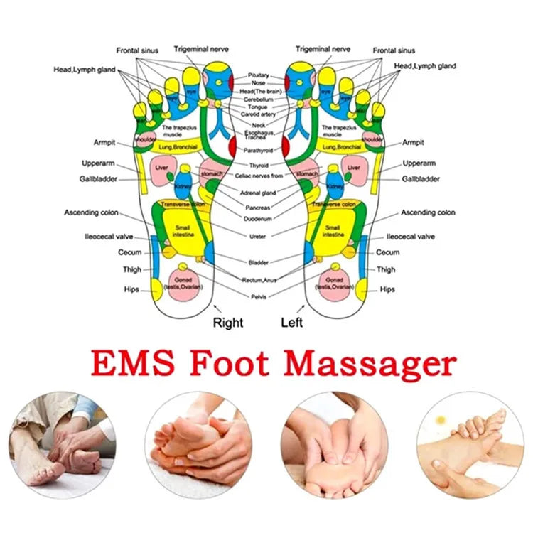 Ems Foot Massager Mat Electric USB Charging Smart Display Tens Acupuncture Feet Cushion Blood Circulation Pad Health Care Home