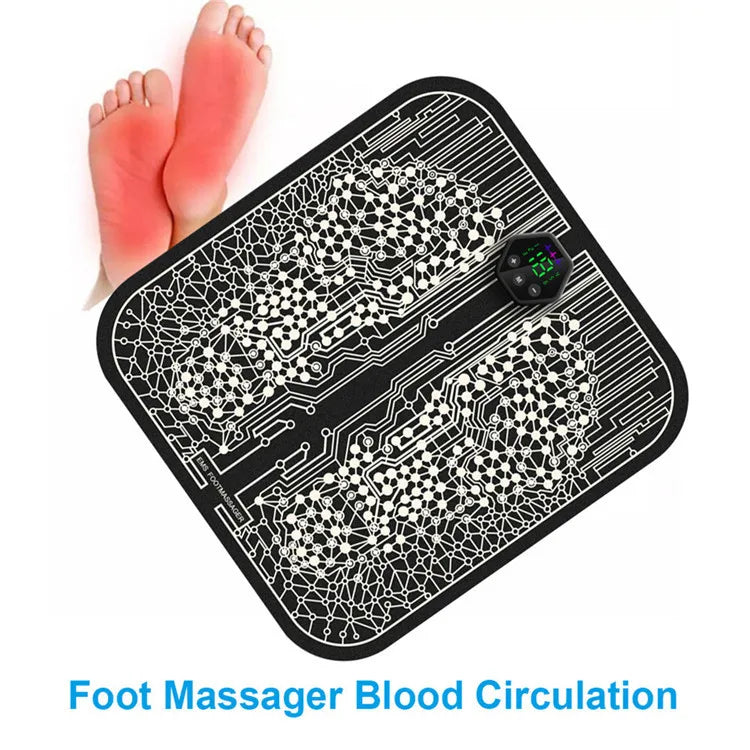 Ems Foot Massager Mat Electric USB Charging Smart Display Tens Acupuncture Feet Cushion Blood Circulation Pad Health Care Home