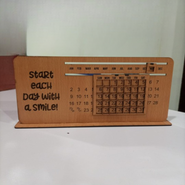 Desktop Calendar Wooden Material