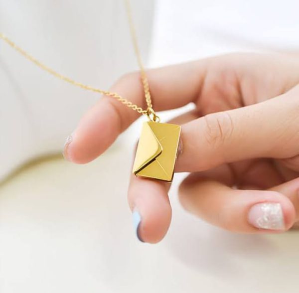 Love Letter Envelop Pendent For Girls – Golden Color