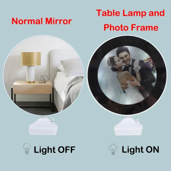 Magical Multi-function Photo Frame And Led Light White Cosmetic Makeup Mirror