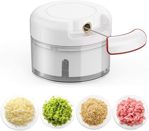 Mini Powerful Meat Grinder Hand-power Food Chopper Mincer Mixer Blender Chop Meat Fruit Vegetable Nuts Shredder (Random Color )