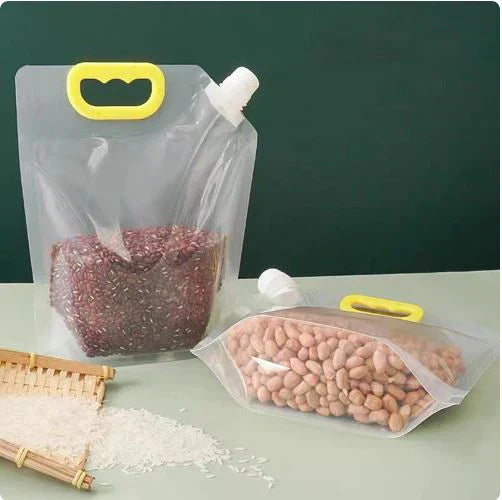 Moisture Proof Sealed Transparent Food Grain Pouch | Storage Bag For Rice, Flour, Cereals & Nuts etc.