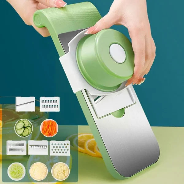 Multi Functional Safe Manual Vegetable Slicer Cutter Potato Shredders Garlic Carrot Grater Chopper (Random Colors)