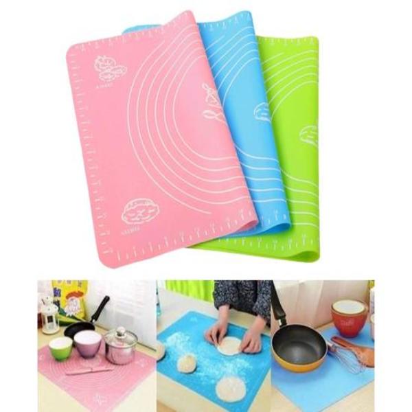 Non-stick Silicone Baking Mat Large Size With Measurements Heat Resistant Cookie Sheet Oven Liner 40*50cm (Random Color)