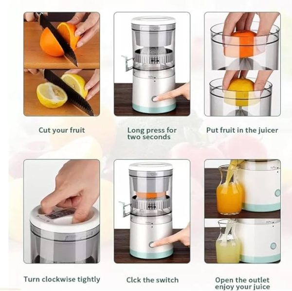 Portable Electric Wireless Citrus Juicer Hands-free Rechargeable Orange Lemon Grapefruit Juicer Easy To Clean Juicer Machine | Orange, Lemon Juicer And Squeezer | Juice Extractor | Juice Blender