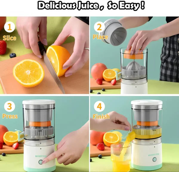 Portable Electric Wireless Citrus Juicer Hands-free Rechargeable Orange Lemon Grapefruit Juicer Easy To Clean Juicer Machine | Orange, Lemon Juicer And Squeezer | Juice Extractor | Juice Blender