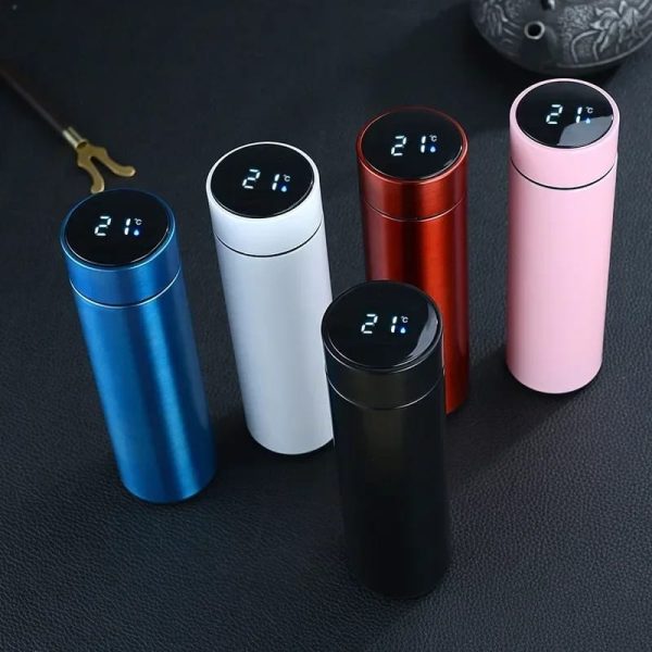 Temperature Display Vacuum Insulated Water Bottle 500ml Thermo Flask Made Of Premium Stainless Steel Coffee Cup (random Color)